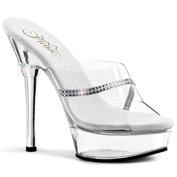 Pleaser Womens Allure 601R Clear Stiletto Sandals   15672749