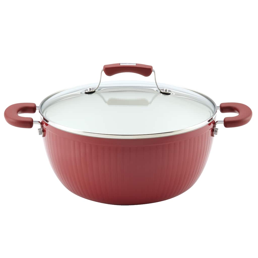Paula Deen Savannah Collection Aluminum Nonstick 5.5-quart Red Covered Casserole