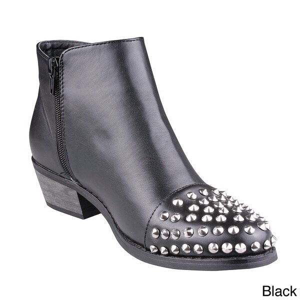 studded toe ankle boots