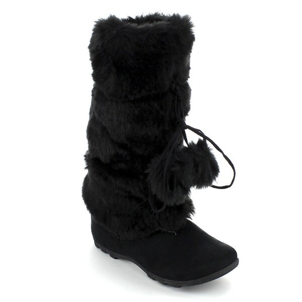 faux suede mid calf boots
