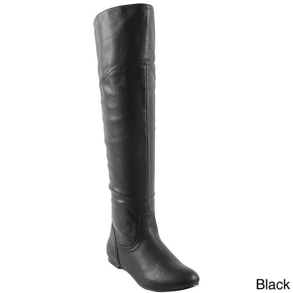 Bonnibel Womens Bianca 1N Over the Knee Collar Boots