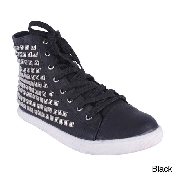 high top studded sneakers