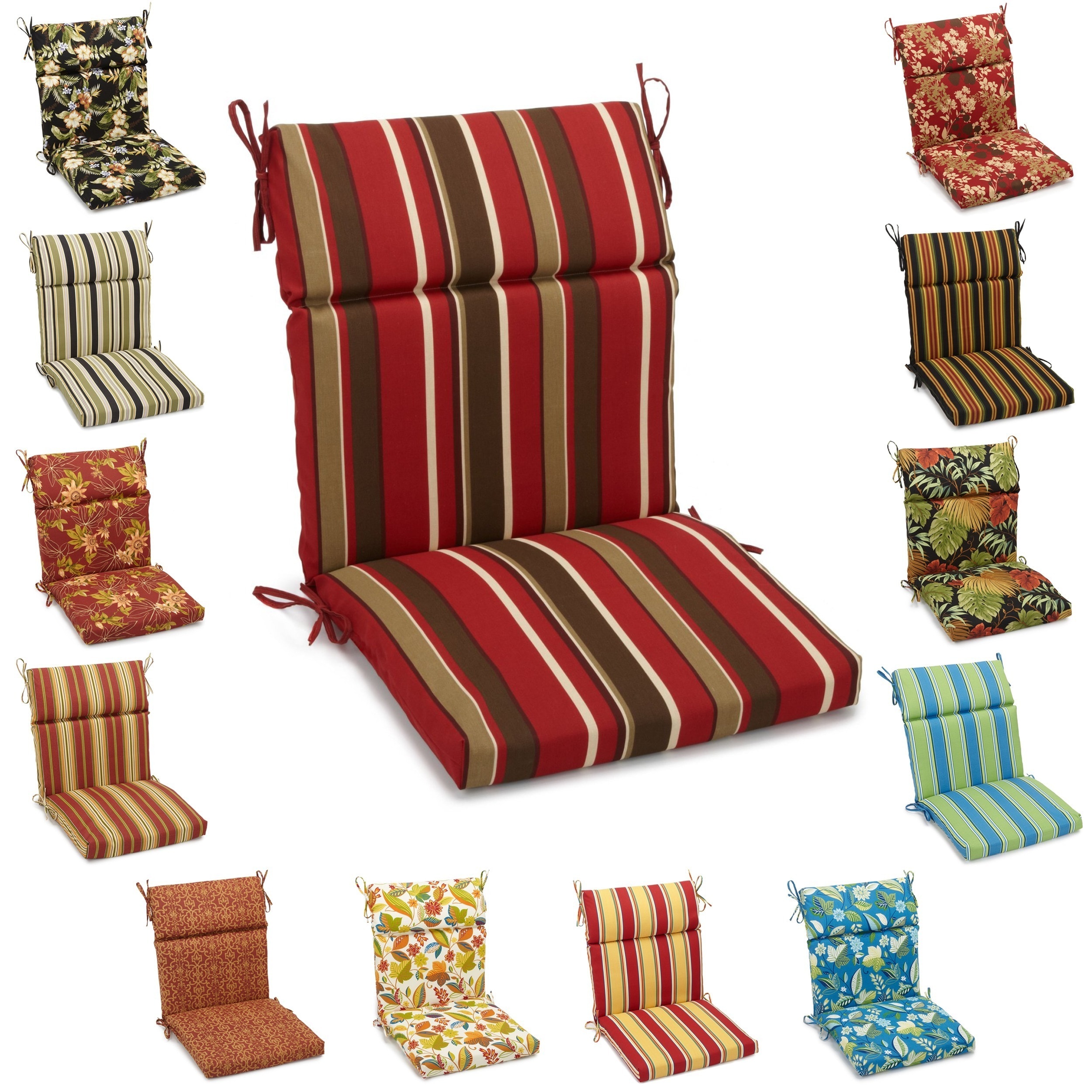 blazing needles 20 x 42 indoor/outdoor sectioned chair cushion in freeport  stripe (as is item)