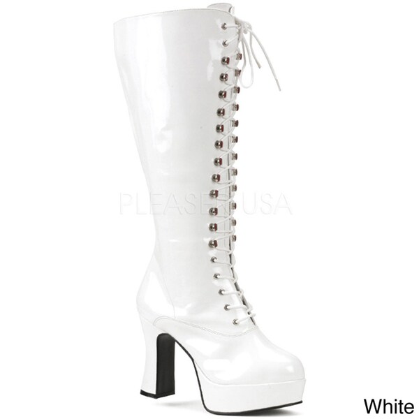 black patent leather gogo boots