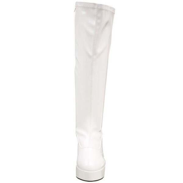 wide width white gogo boots