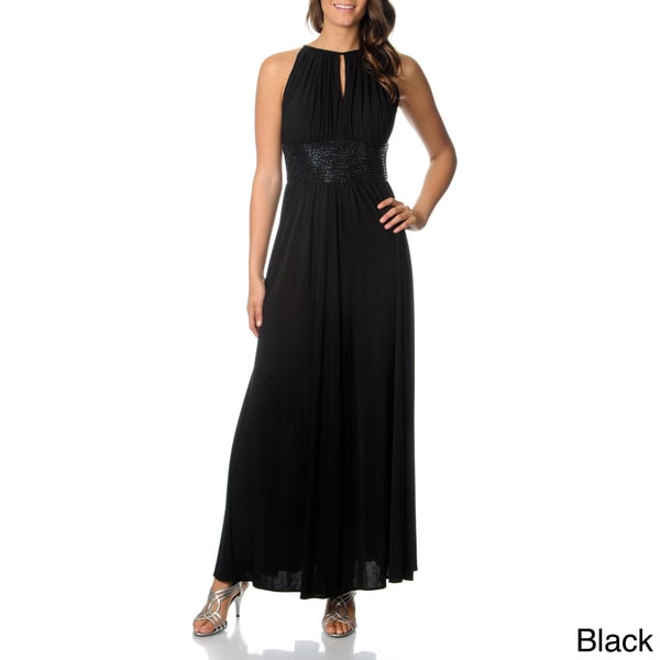 Shop R & M Richards Women's Keyhole Jersey Knit Gown - Overstock - 8366295