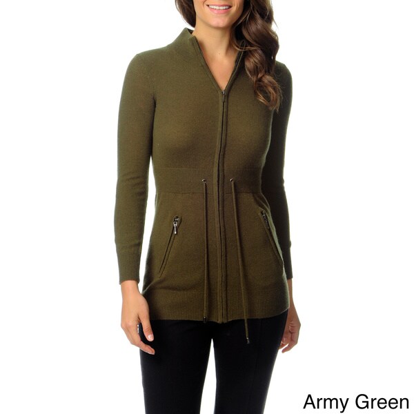 mock neck zip sweater women's