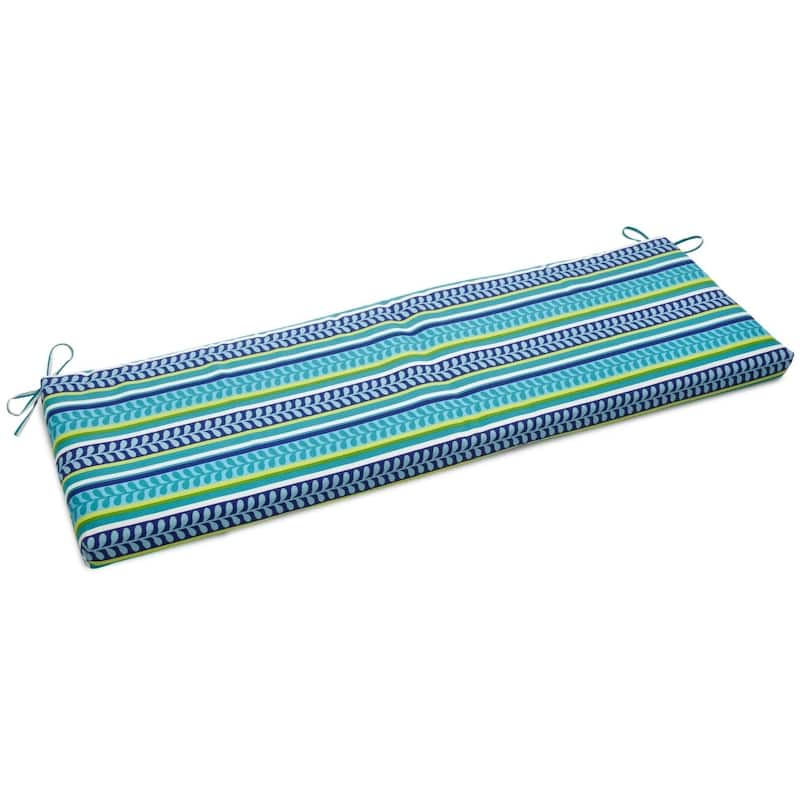 Blazing Needles 54-inch All-Weather Bench Cushion - 54" - Pike Azure