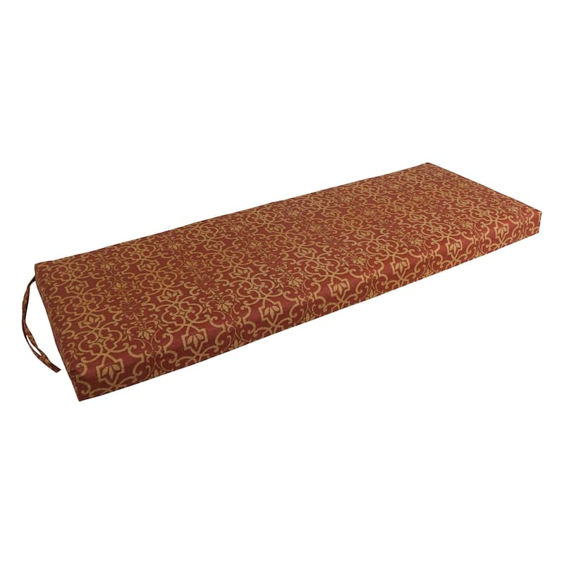 Blazing Needles 54-inch All-Weather Bench Cushion - Vanya Paprika