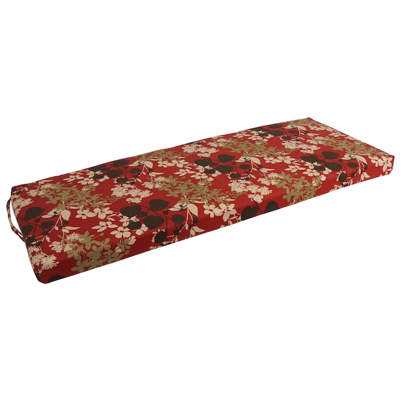 Blazing Needles 54-inch All-Weather Bench Cushion - Monserrat Sangria