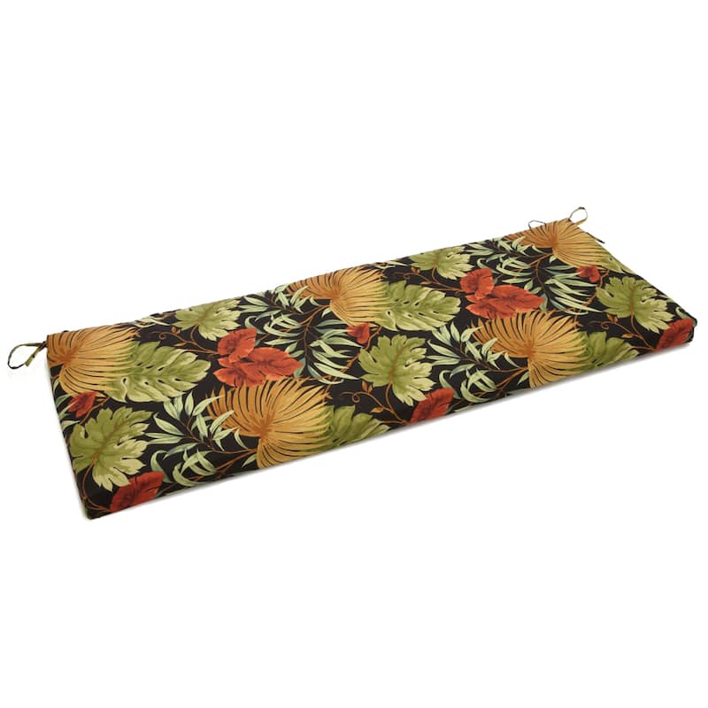 Blazing Needles 54-inch All-Weather Bench Cushion - Tropique Raven