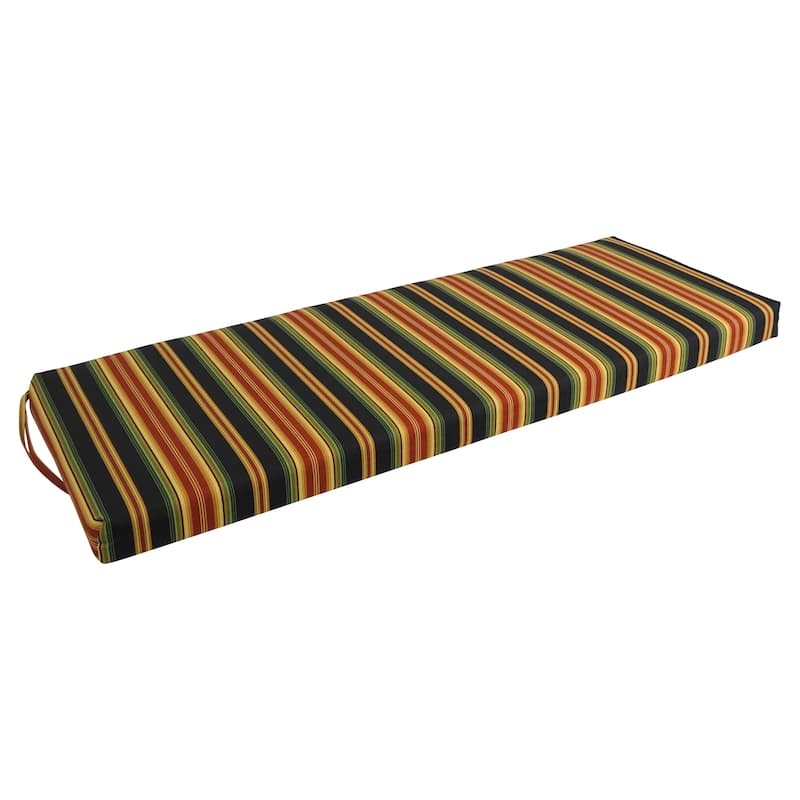 Blazing Needles 54-inch All-Weather Bench Cushion - Lyndhurst Raven