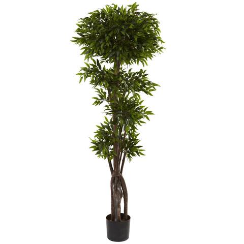 Nearly Natural 5-foot Ruscus Tree Decorative Plant
