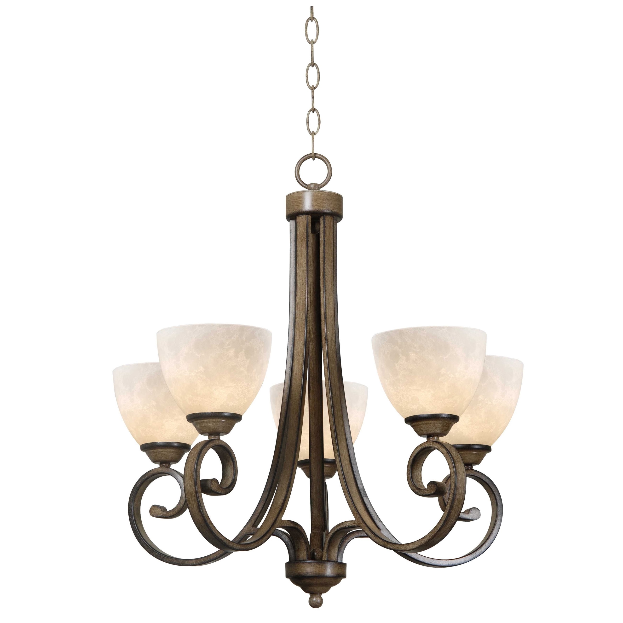 Reims 5 light Aruba Teak Chandelier