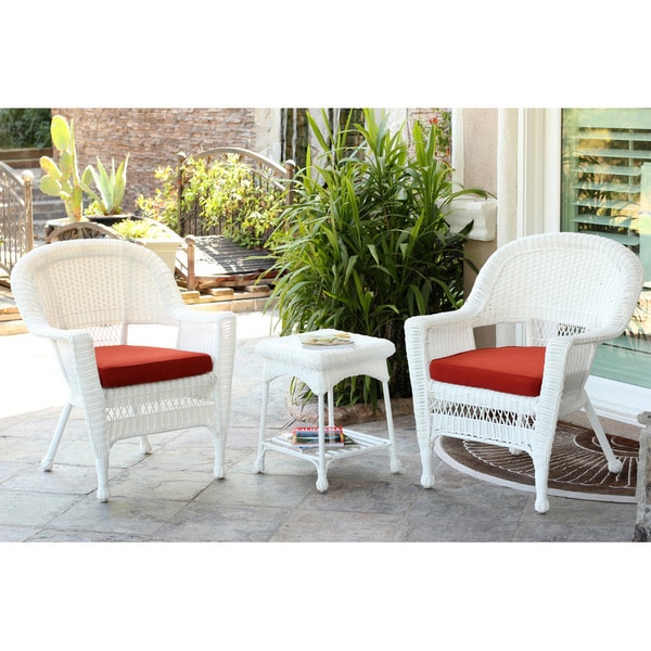 3 piece White Wicker Bistro Set On Sale Bed Bath Beyond