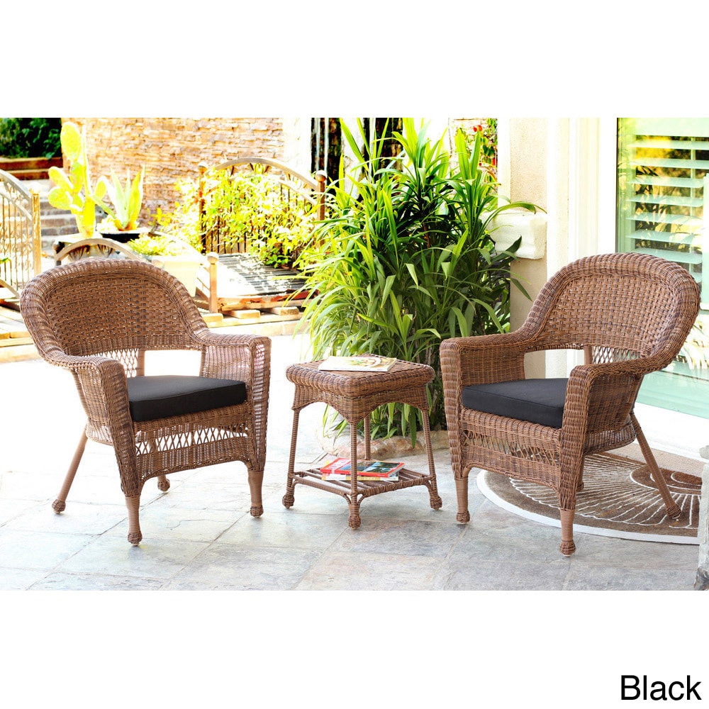 3 piece Honey Wicker Bistro Set