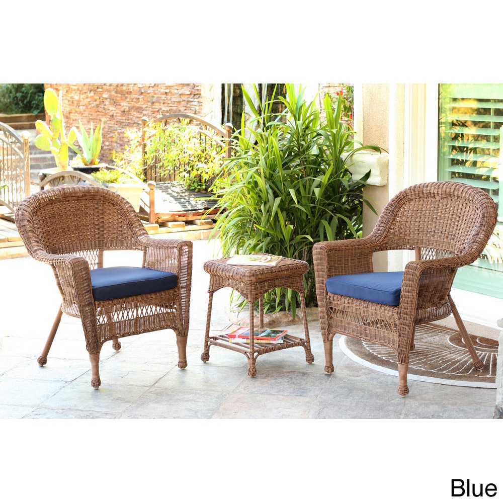 3 piece Honey Wicker Bistro Set