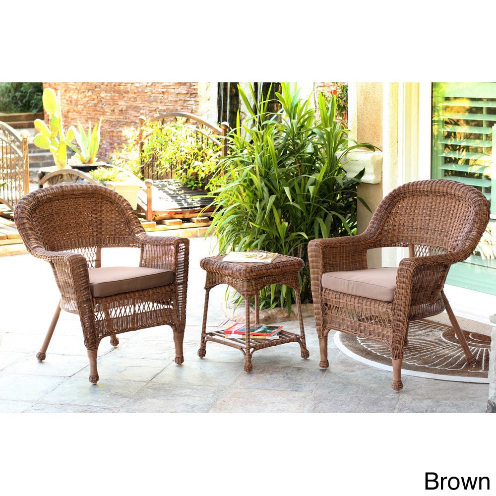 3 piece Honey Wicker Bistro Set