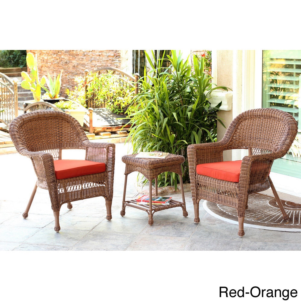 3 piece Honey Wicker Bistro Set