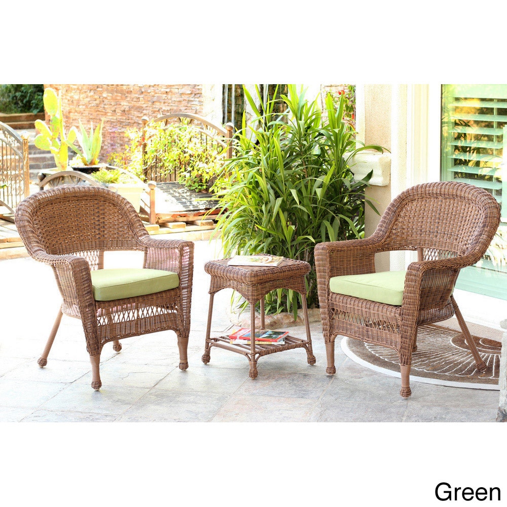 3 piece Honey Wicker Bistro Set