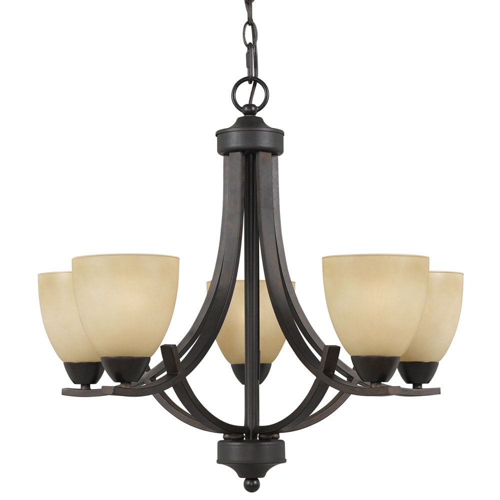 5 light English Bronze Transitional Chandelier