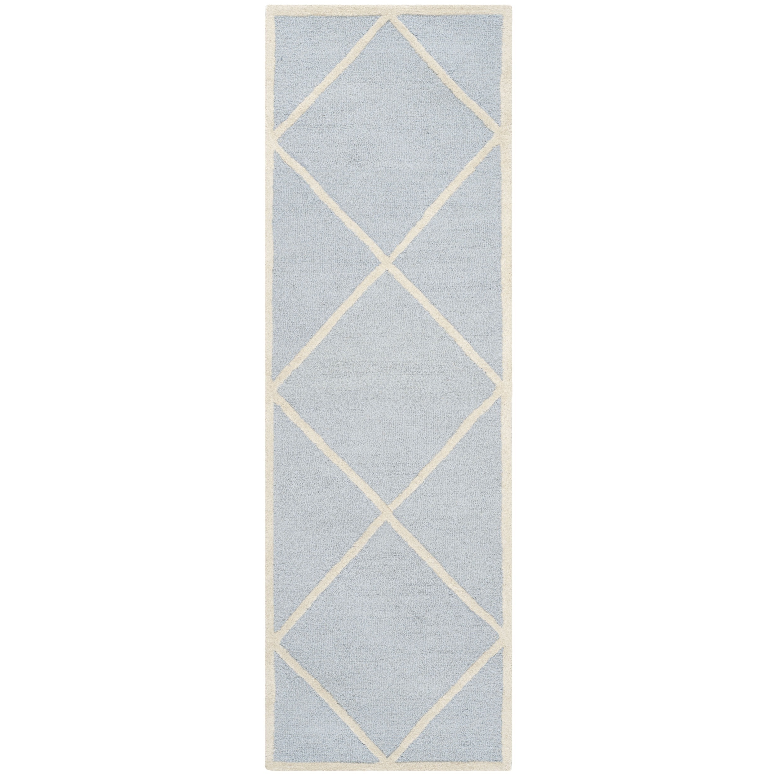 Safavieh Handmade Moroccan Cambridge Light Blue/ Ivory Wool/ Latex Rug (26 X 10)