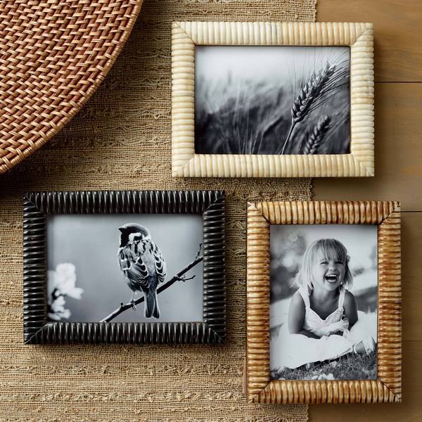 Shop Hand Carved Bone 5 x 7-inch Ribbed Frames Set (Set of 3) - On Sale ...