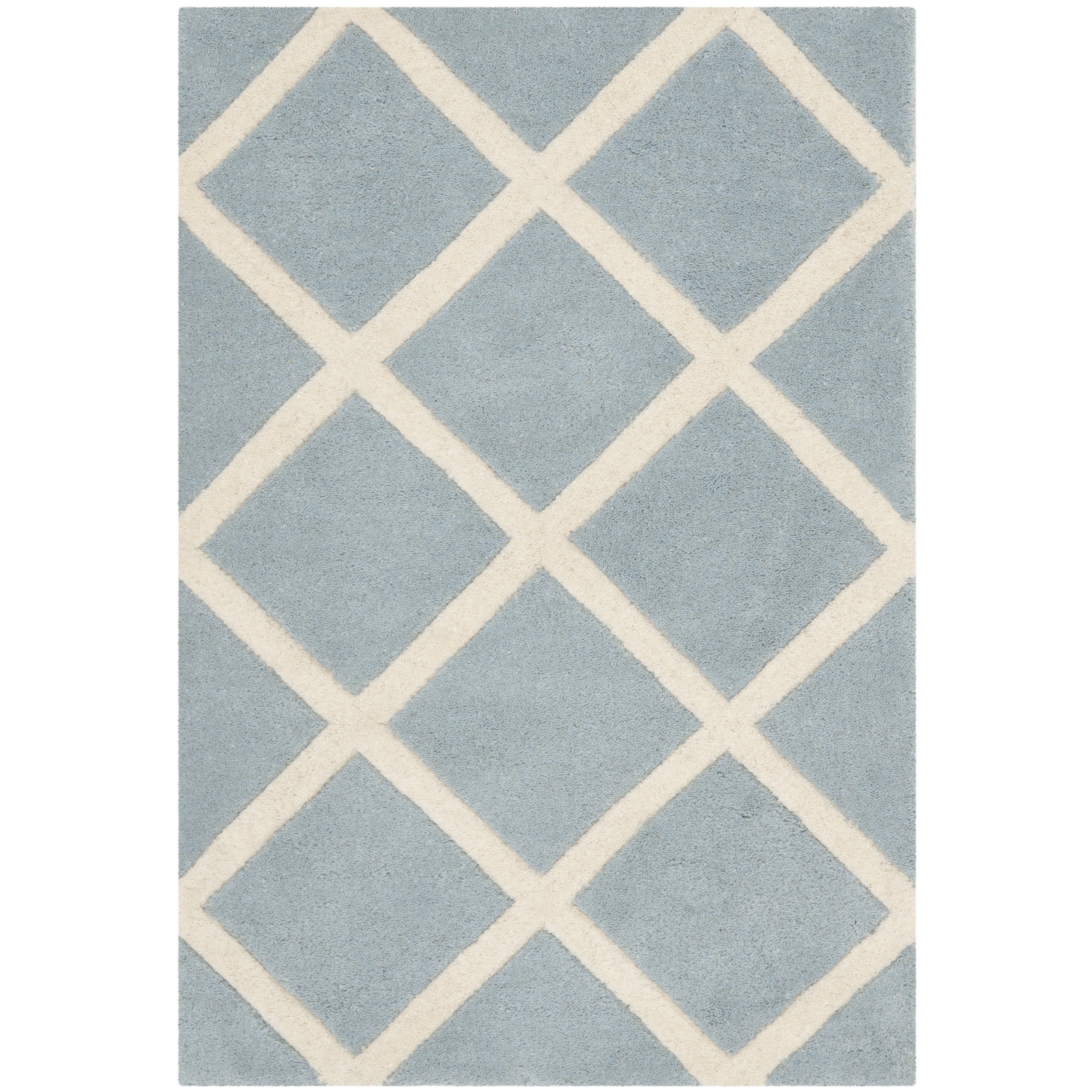 Safavieh Handmade Moroccan Chatham Blue/ Ivory Wool Accent Rug (23 X 5)