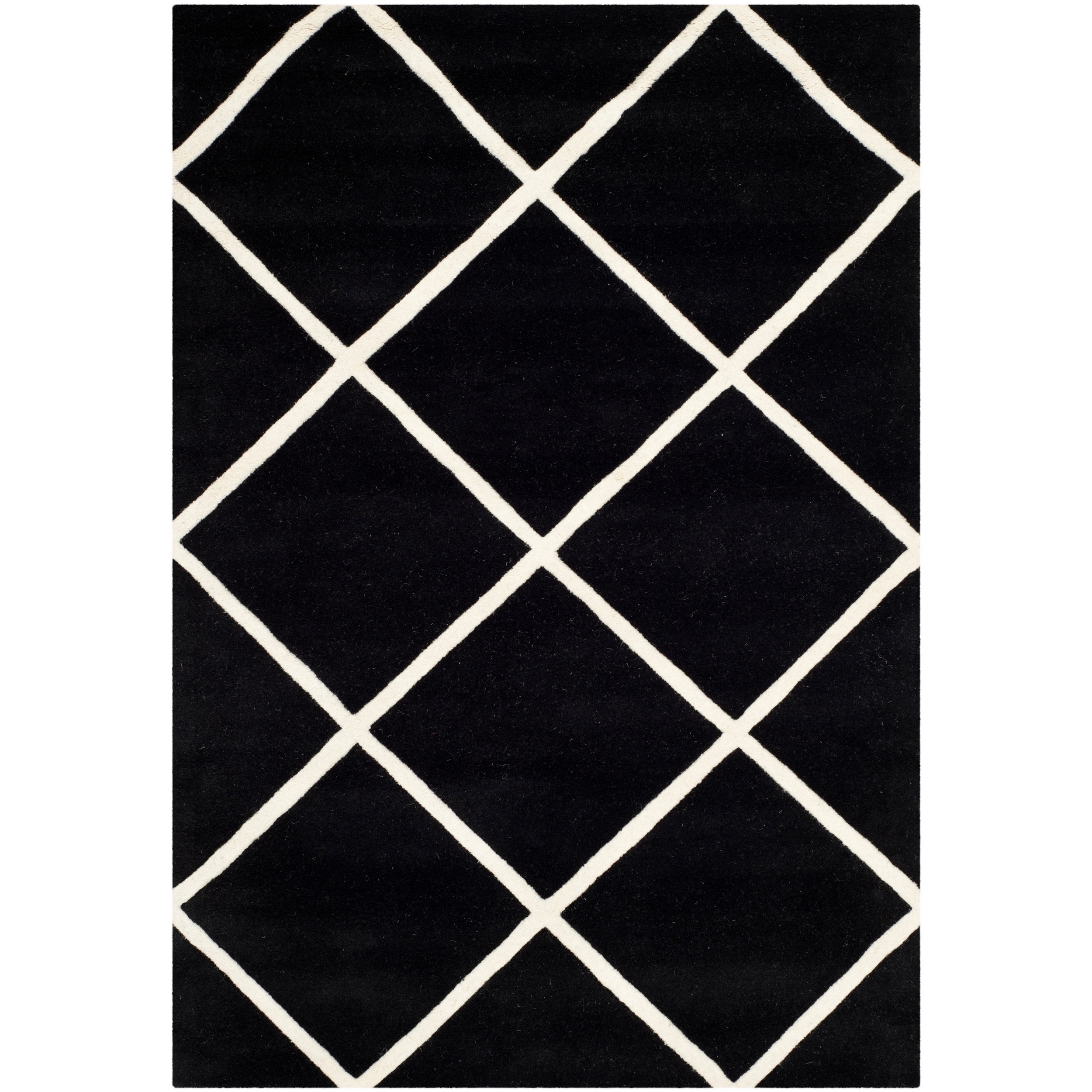 Safavieh Handmade Moroccan Chatham Black/ Ivory Wool Area Rug (3 X 5)