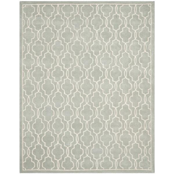 Safavieh Handmade Moroccan Chatham Grey/ Ivory Wool Rug - 9' x 12'