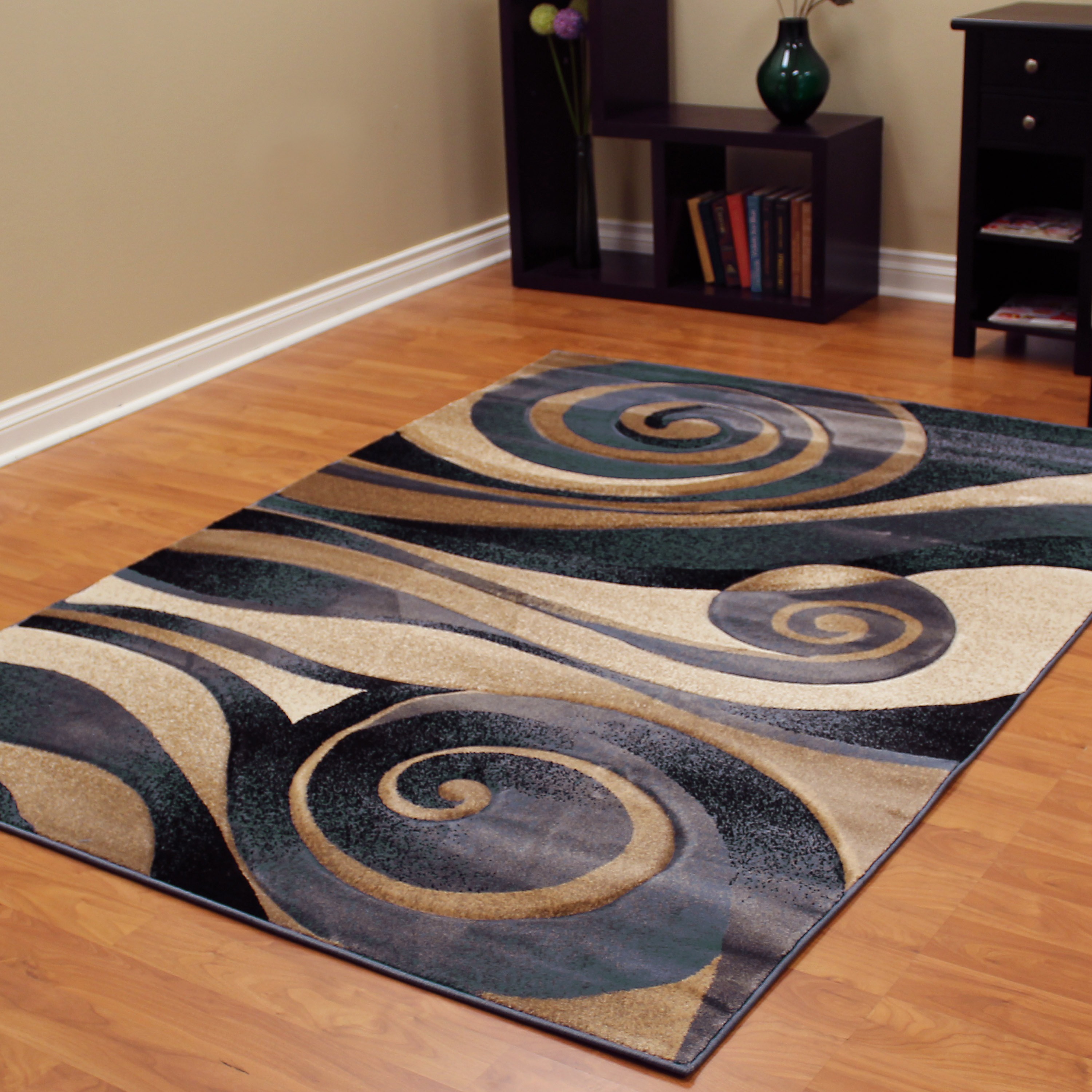Sculpture 258 Abstract Swirl Blue Area Rug (5 X 7)