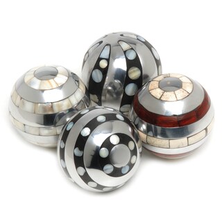 Shop 3 Inch Aluminum And Mother Of Pearl Decorative Ball Set