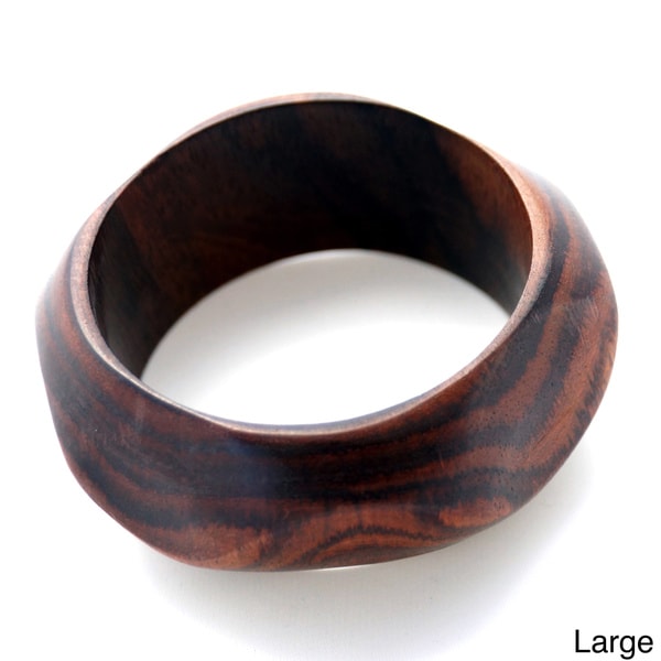 Wave Wood Natural Bangle (Indonesia) Bracelets