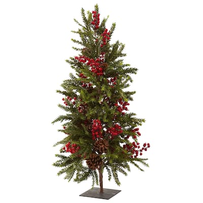36-inch Pine and Berry Christmas Tree