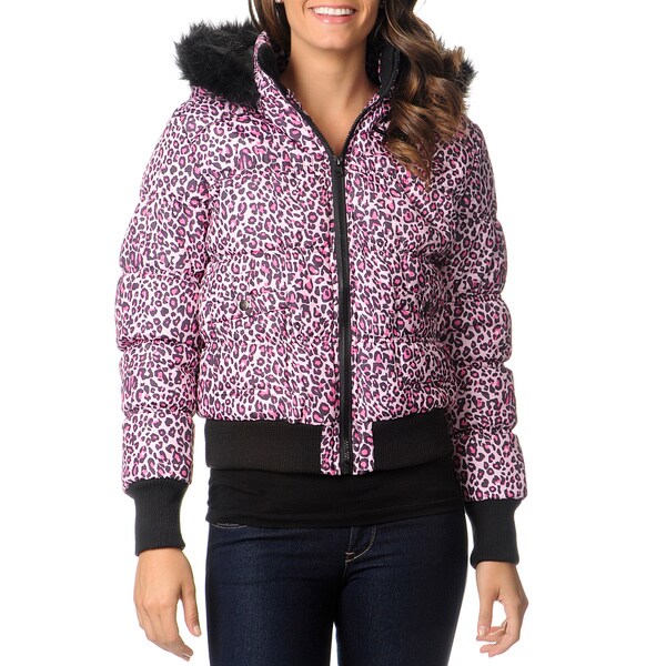 Coffee Shop Juniors' Leopard Puffer Coat