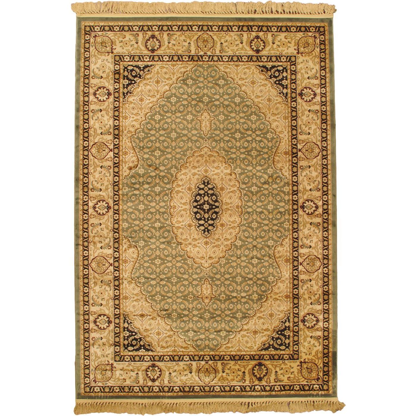 Tabriz Kashmir Teal Mahee Area Rug (52 X 77)