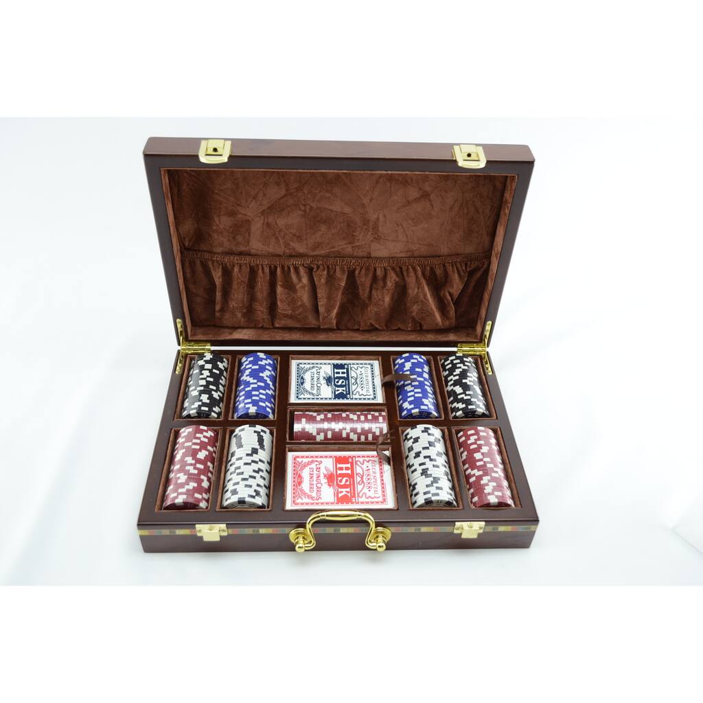 Complete Poker Set with Velvet Interior Case