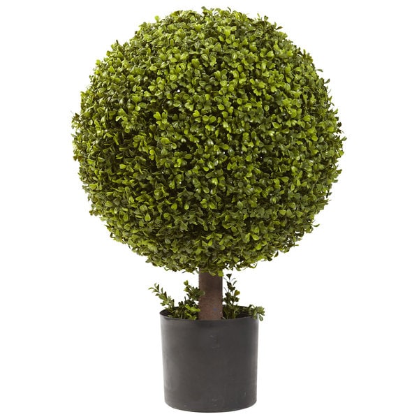 Baost 1 Pc Artificial Plant Ball Faux Boxwood Leaves Fake Topiary Tree Decorative Greenery Globe for Home Wedding Party Decoration 12 cm