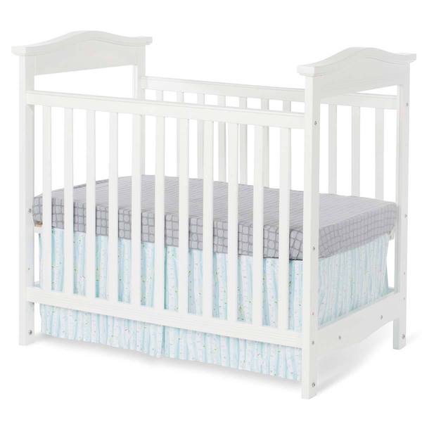 slide 1 of 1, Foundations The Princeton Clear Choice Teething Rail Mini Crib in White