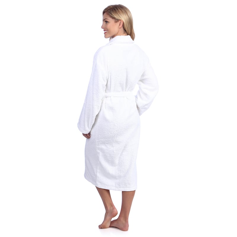 Authentic Hotel and Spa Unisex Turkish Cotton Terry Bath Robe with single letter Grey Monogram
