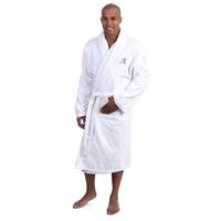 Authentic Hotel and Spa Unisex Turkish Cotton Terry Bath Robe with single letter Grey Monogram