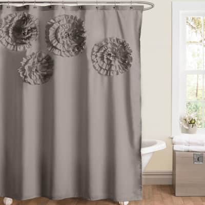 Lush Decor Glamour Flower Shower Curtain
