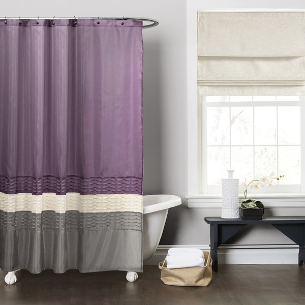 Lush Decor Mia Purple Grey  Shower  Curtain  Free Shipping 