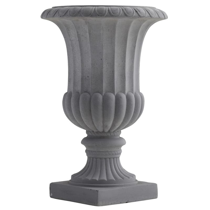 Indoor/ Outdoor 16.5-inch Decorative Urn - Large (Over 15") - Clay/Stone - Floor - Grey - 15 to 20 Inches