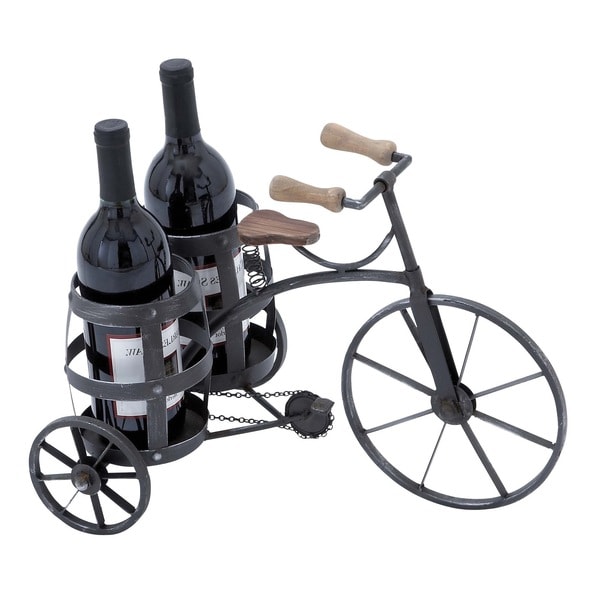 black metal wine bottle holder