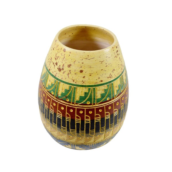 Shop Clay Aztec Style Bear Hand Painted And Embossed Mexican Vase