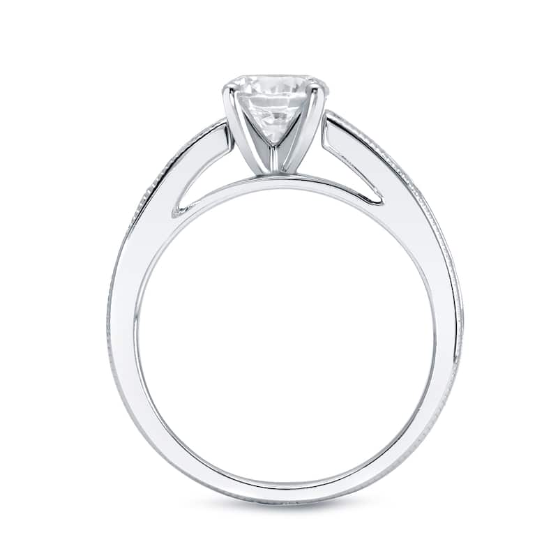 Auriya 2ctw Vintage Round Diamond Engagement Ring Set 14K Gold Certified - White - 4