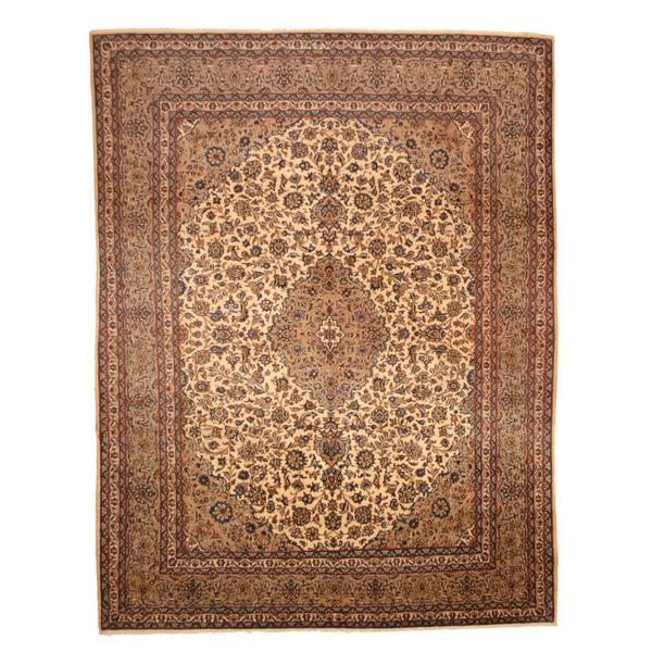 Herat Oriental Persian Hand-knotted 1960s Semi-antique Mashad Wool Rug (9'7 x 12'6) - 9'7 x 12'6