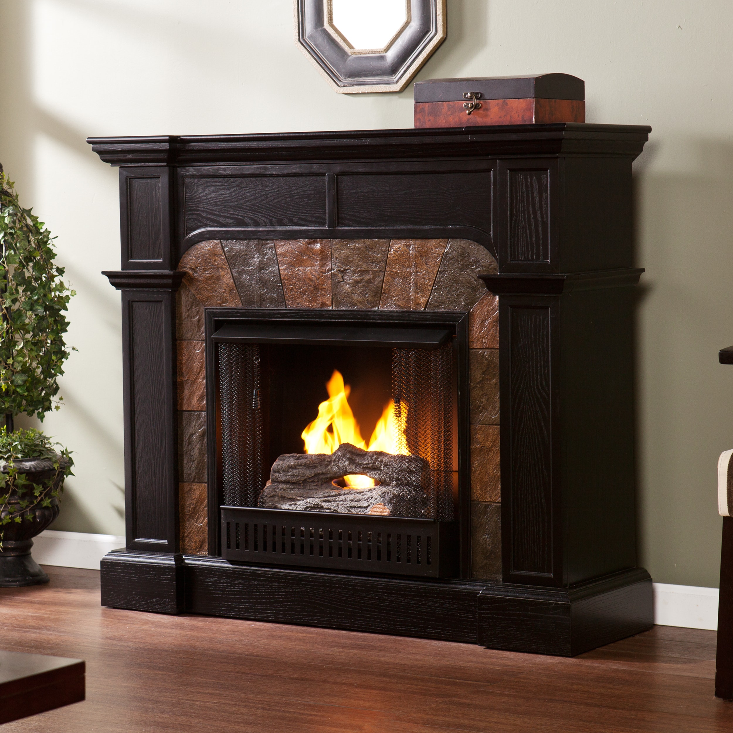 Shop Upton Home Hollandale Ebony Gel Fuel Fireplace Free