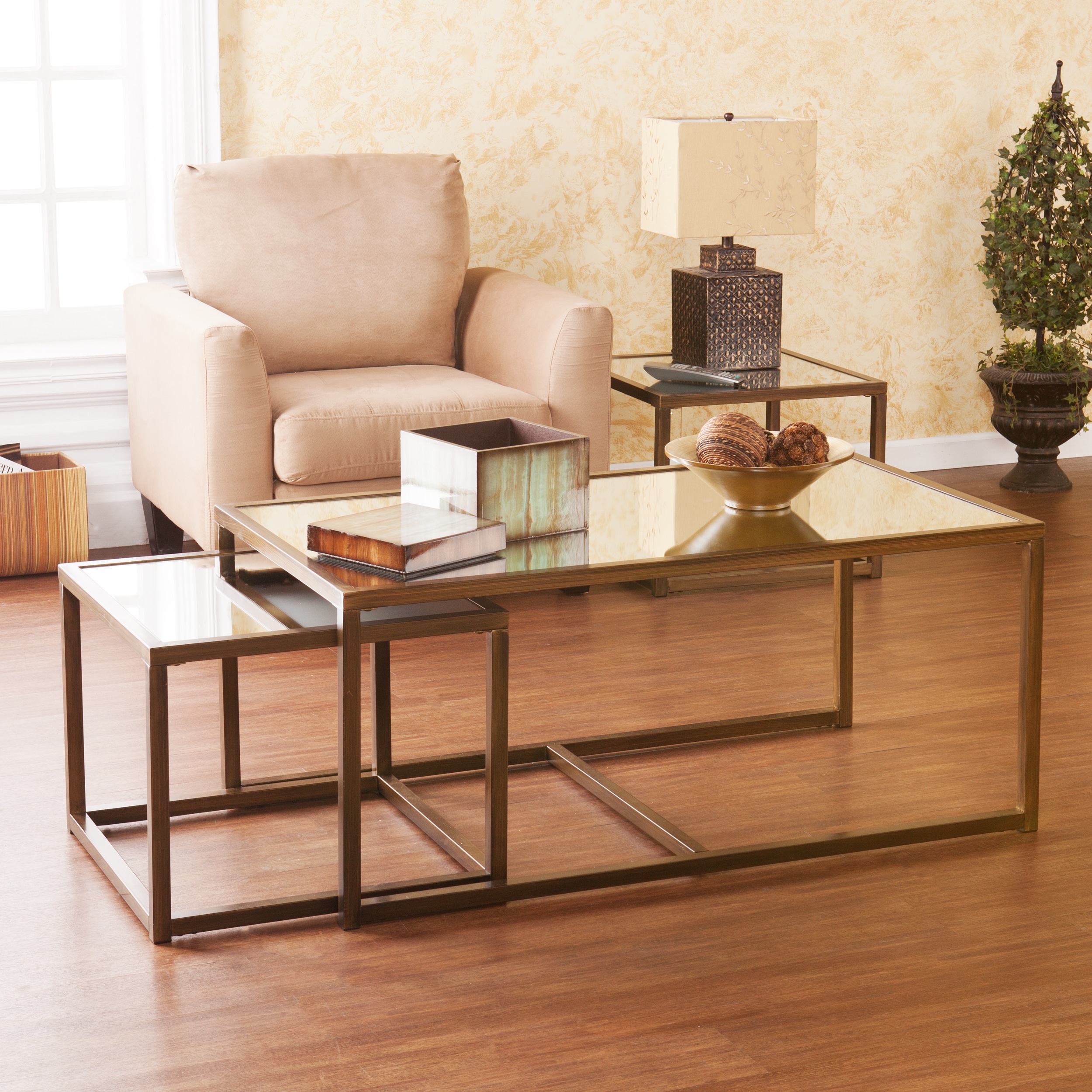 Shop Silver Orchid Grant Nesting Coffee/End Table 3piece Set Free